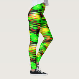 Abstracte zigzag genereren, groen en rood leggings