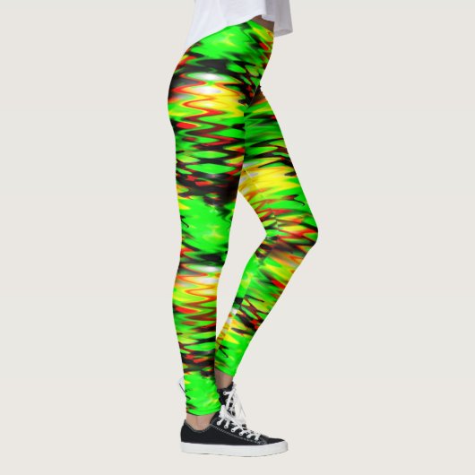 Abstracte zigzag genereren, groen en rood leggings (Rechts)