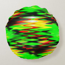 Abstracte zigzag genereren, groen en rood rond kussen