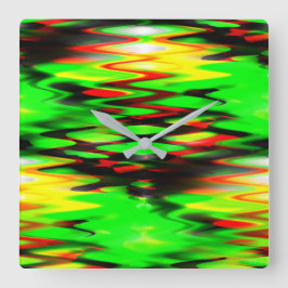 Abstracte zigzag genereren, groen en rood vierkante klok