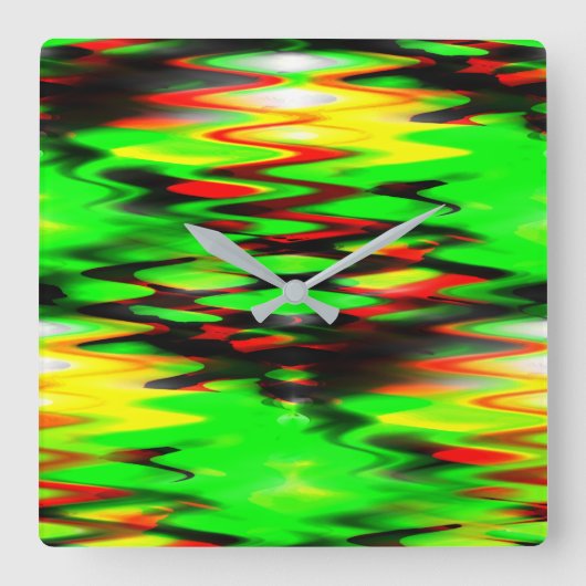 Abstracte zigzag genereren, groen en rood vierkante klok (Voorkant)