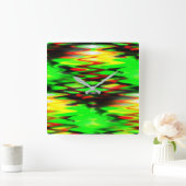 Abstracte zigzag genereren, groen en rood vierkante klok (Huis)