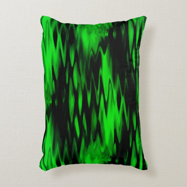 Abstracte zigzag, verkregen door zwarte en groene  accent kussen (Voorkant(Verticaal))