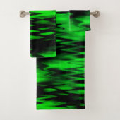 Abstracte zigzag, verkregen door zwarte en groene bad handdoek (Insitu)