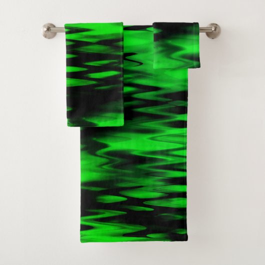 Abstracte zigzag, verkregen door zwarte en groene bad handdoek (Insitu)