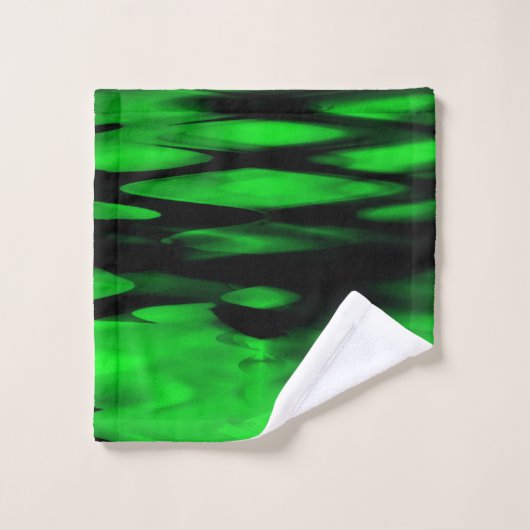 Abstracte zigzag, verkregen door zwarte en groene bad handdoek (Wasdoekje)
