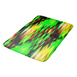 Abstracte zigzag, verkregen rood en groen badmat