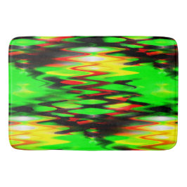 Abstracte zigzag, verkregen rood en groen badmat