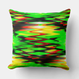 Abstracte zigzag, verkregen rood en groen kussen