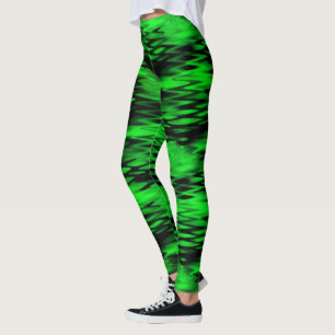 Abstracte zigzag vormen van gekleurd zwart tot gro leggings