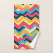 Abstracte Zigzag Wavy kleuren Bad Handdoek (Handdoek)