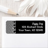 Abstracte Zigzag zwart/wit Etiket (Insitu)