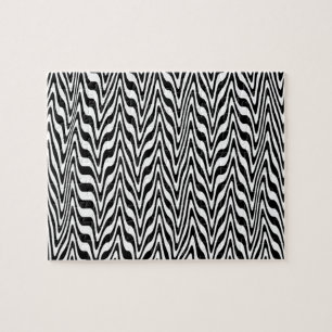 Abstracte Zigzag zwart/wit Legpuzzel