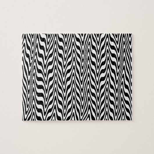 Abstracte Zigzag zwart/wit Legpuzzel (Horizontaal)
