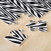 Abstracte Zigzag zwart/wit Legpuzzel (Zijkant)