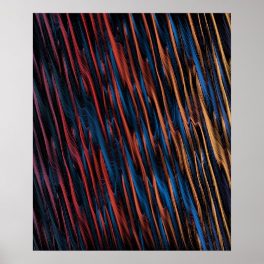 Abstracte Zijdeachtige Lijnen Poster (Voorkant)