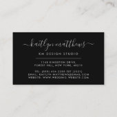 Abstracte Zilvercirkels Monongram Visitekaartje (Achterkant)