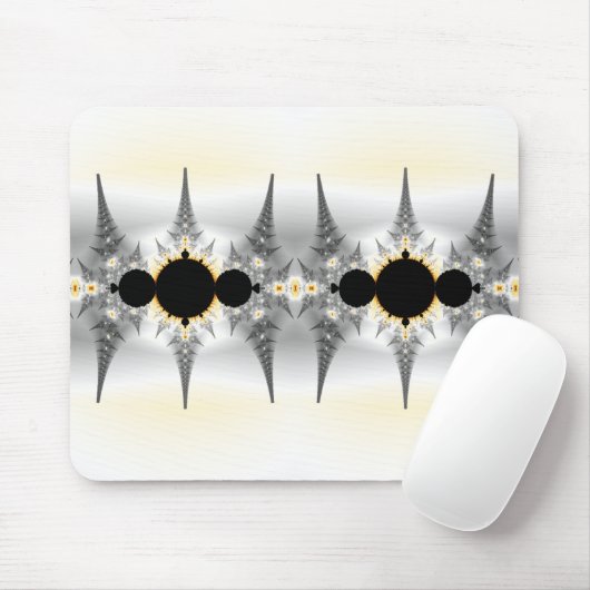 Abstracte zilverfractale kunst muismat (Met muis)