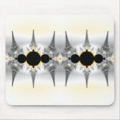 Abstracte zilverfractale kunst muismat (Voorkant)