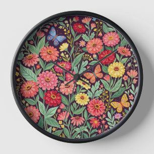 Abstracte Zinnia Vlinders Kunst Klokken