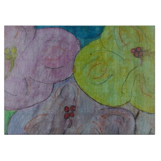 Abstracte Zomer Bloemensnijplank Snijplank (Voorkant)