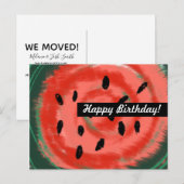 Abstracte Zomer Draaikolk Rode Watermeloen Briefkaart (Voorkant / Achterkant)