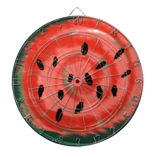 Abstracte Zomer Draaikolk Rode Watermeloen Dartbord (Voorkant)