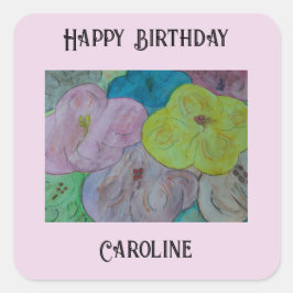 Abstracte zomer-Floral - Aangepaste ticker Vierkante Sticker