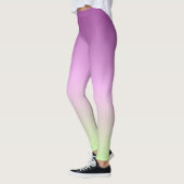 Abstracte zomer Paarse groene gradiënt Leggings (Links)