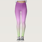 Abstracte zomer Paarse groene gradiënt Leggings (Voorkant)