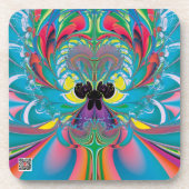 Abstracte Zomer Vlinder Kunst Drankjes Onderzetter (Voorkant)