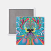 Abstracte Zomer Vlinder Kunst Magneet (Voorkant / Achterkant)