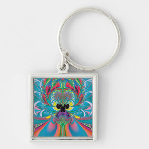 Abstracte Zomer Vlinder Kunst Sleutelhanger