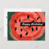 Abstracte zomer Zwavelroodwatermeloen Briefkaart (Voorkant / Achterkant)