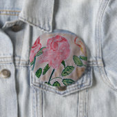 Abstracte zomerbadge Rozen Ronde Button 4,0 Cm (In situ)