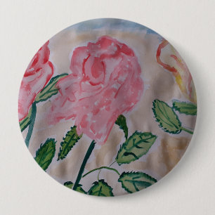 Abstracte zomerbadge Rozen Ronde Button 4,0 Cm