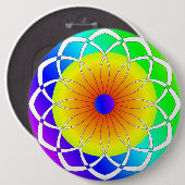 Abstracte zomerbloem ronde button 6,0 cm (Voorkant /achterkant)