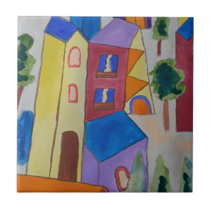 Abstracte Zomerdorp Keramische Tegel Tegeltje