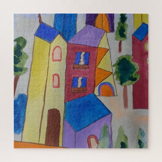 Abstracte zomerdorp puzzel (Verticaal)