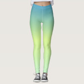 Abstracte zomergroene gele gradiënt leggings (Voorkant)