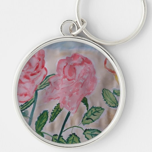 Abstracte zomerpremie voor Rozen Sleutelhanger (Voorkant)
