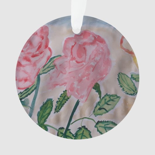 Abstracte zomerRozen AcrylOrnament Ornament (voorkant)