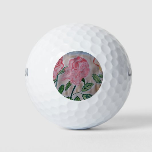 Abstracte zomerRozen Golfballen (Voorkant)