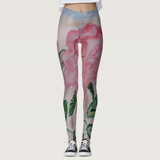 Abstracte zomerRozen Leggings (Voorkant)