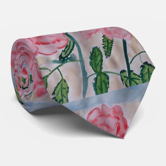 Abstracte zomerRozen Stropdas (Opgerold)