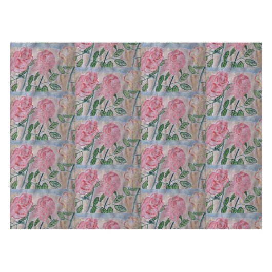 Abstracte zomerRozen Tafelkleed (Voorkant (Horizontaal))