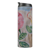 Abstracte zomerRozen Thermosbeker (Geroteerd rechts)