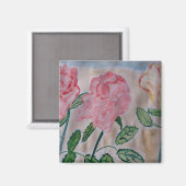 Abstracte zomerse Rozen Magnet (Voorkant / Achterkant)