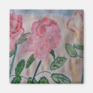 Abstracte zomerse Rozen Magnet