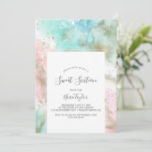 Abstracte zomerse Waterverf Sweet Sixteen Birthday Kaart (Staand voorkant)